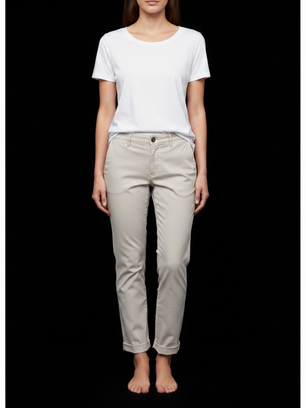 Banana Republic City Chino Women’s Size 2 White Straight Leg Pants